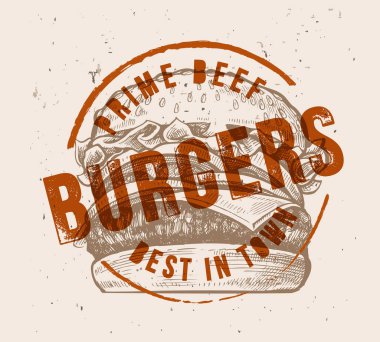 elle çizilmiş hamburger vektör