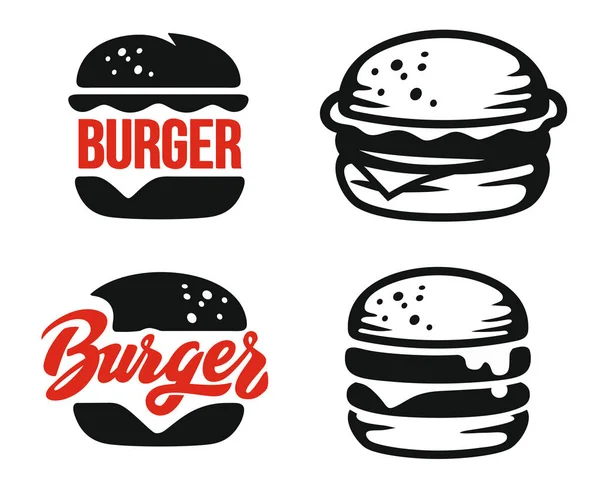 Logo burger emblème — Image vectorielle