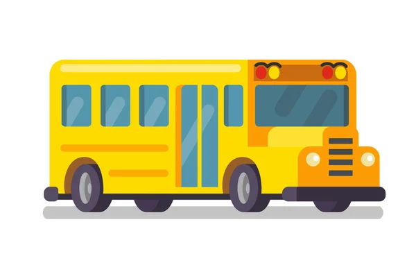 Vector autobús escolar amarillo sobre fondo blanco . — Vector de stock