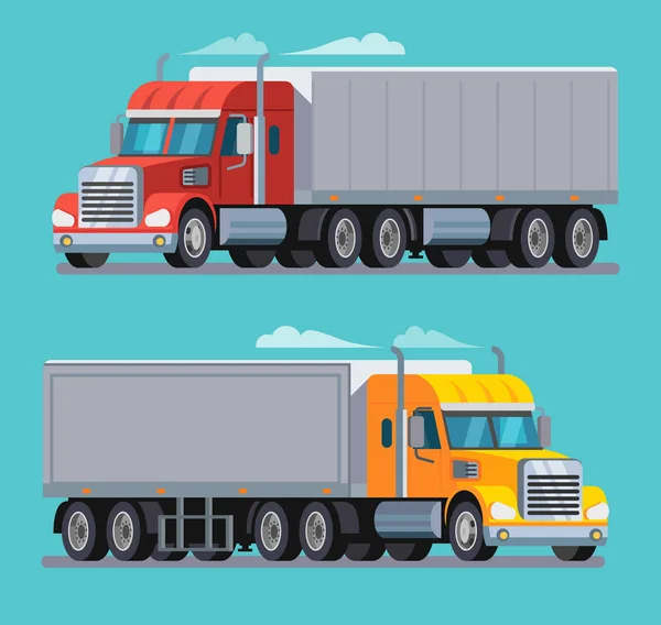 American Truck Trailer trasporto merci . — Vettoriale Stock