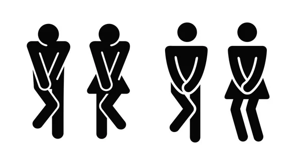Знак иконы женского и мужского туалета . — стоковый вектор