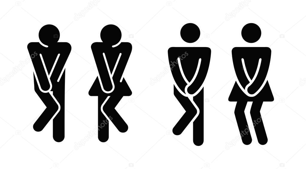 Womens and mens toilet icon sign.