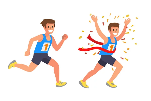 Correndo atleta homem Sprinter —  Vetores de Stock