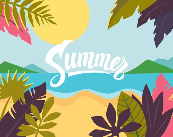 Verano en la playa . — Vector de stock