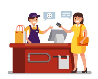 Kadın süpermarketten alışveriş yapıyor..