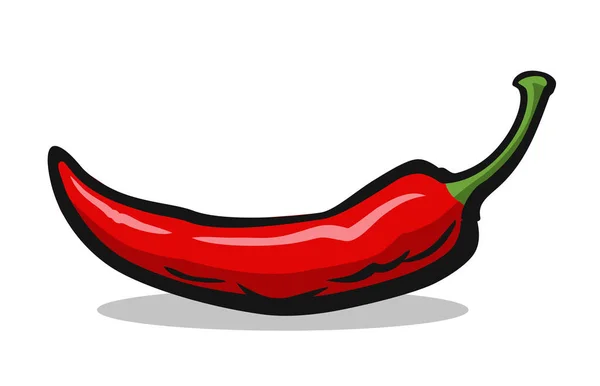 Červená horká chilli paprika. — Stockový vektor