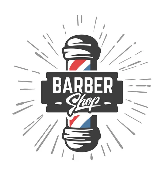 Salone di parrucchiere con palo da barbiere . — Vettoriale Stock