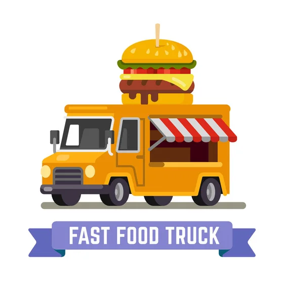 Fast food van. — Stock Vector