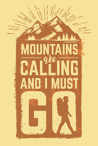 Vector mountain with texture.