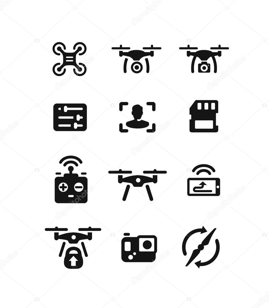 flying drone icons