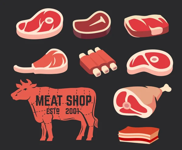 Corte de conjunto de carne — Archivo Imágenes Vectoriales