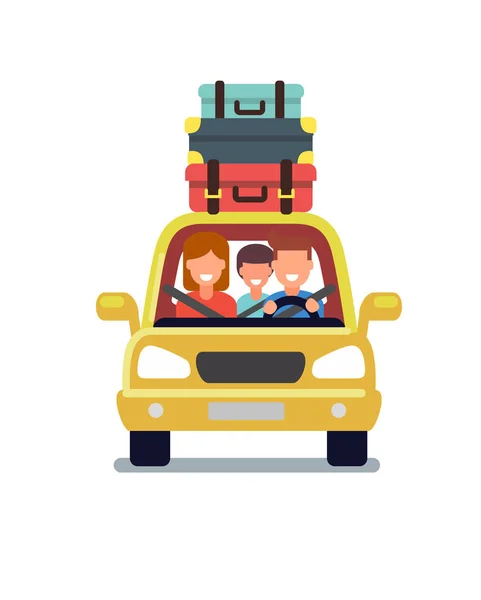 Happy family travel — Stock Vector