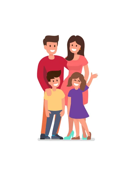 Mutlu genç aile — Stok Vektör