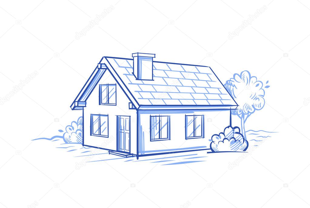 House sketch vector