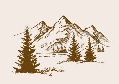 dağ manzarası çizimi