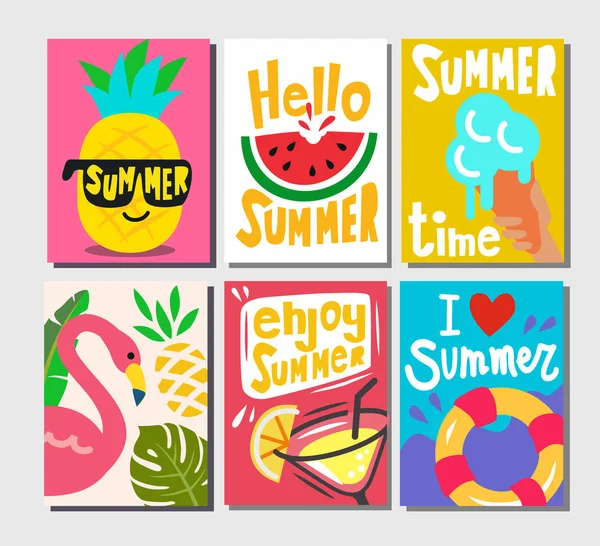 Zomer thema posters — Stockvector