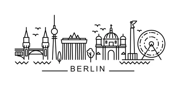 ベルリン市は白を基調としたアウトラインスタイルで — ストックベクタ