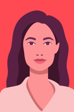 Kırmızı üzerine güzel bir kadın.