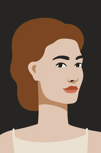 Πρόσωπο avatar όμορφη γυναίκα στο σκοτάδι — Διανυσματικό Αρχείο