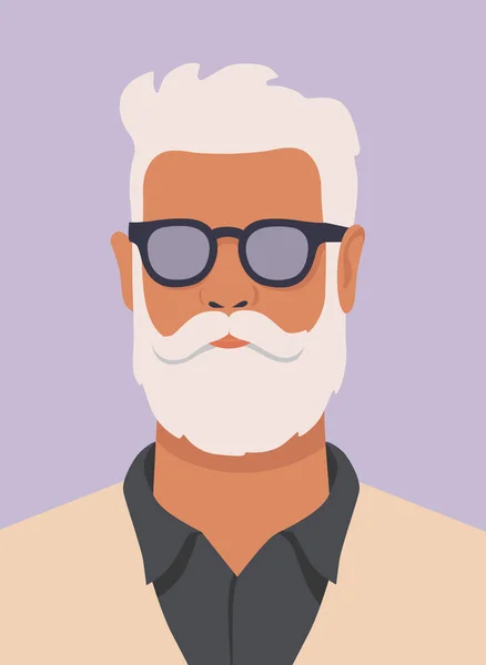 Hipster hombre con barba blanca — Archivo Imágenes Vectoriales