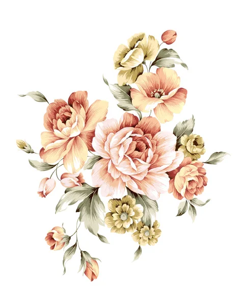 Illustration blomma i enkel vit bakgrund — Stockfoto