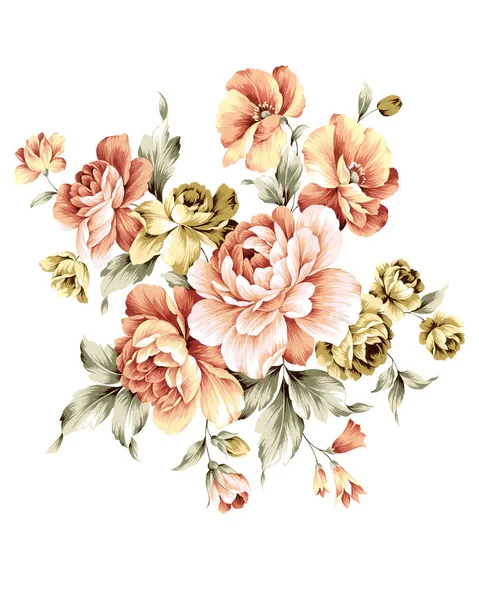 Ilustração flor em fundo branco simples — Fotografia de Stock