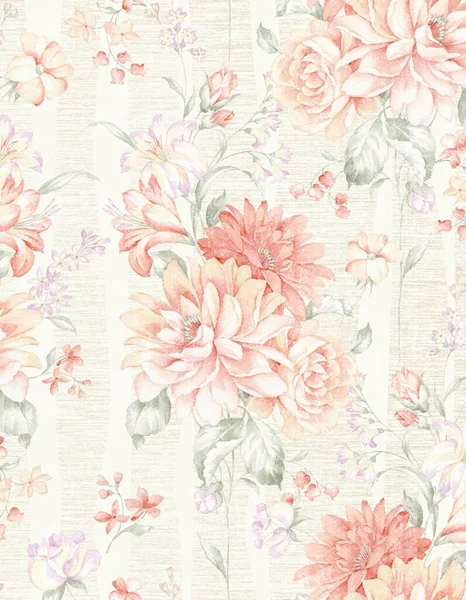 Classic Popular Flower Seamless Pattern Background Easy Making Seamless Pattern — Stock Photo, Image