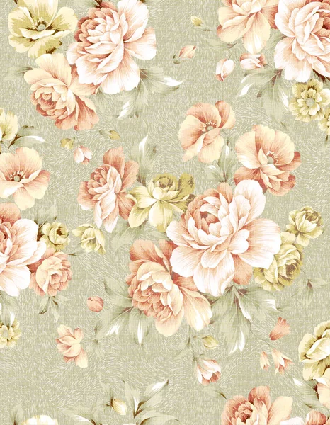 Classic Popular Flower Seamless Pattern Background Easy Making Seamless Pattern — Stock Photo, Image