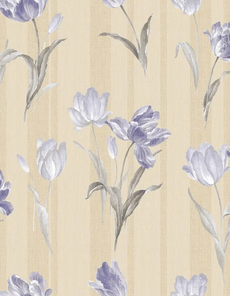 Classic Popular Flower Seamless Pattern Background Easy Making Seamless Pattern — Stock Photo, Image