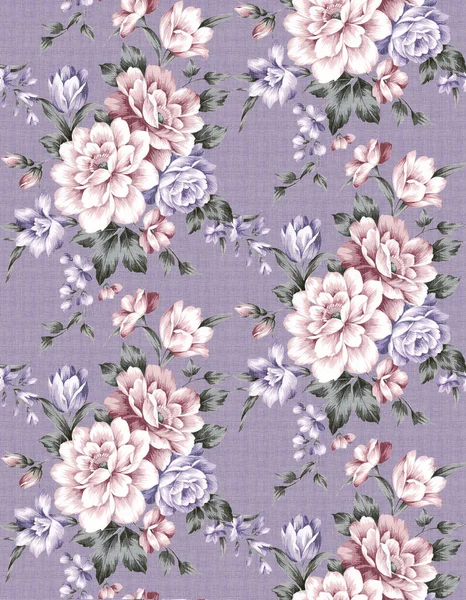 Classic Popular Flower Seamless Pattern Background Easy Making Seamless Pattern — Stock Photo, Image