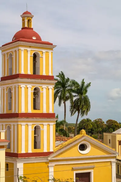 Remedios, Cuba, Colonial architecture on Catholic church which is national monument of Cuba in Remedios, Villa Clara.