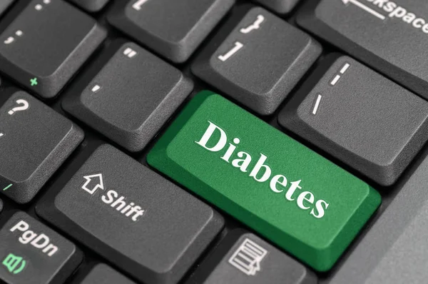 Diabetes nøkkel på tastatur – stockfoto