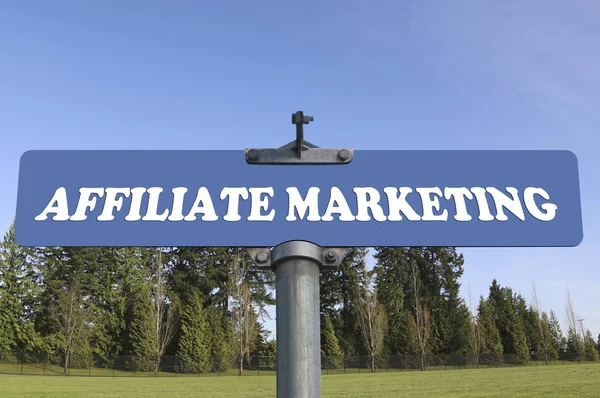 Segnale stradale di marketing di affiliazione — Foto Stock