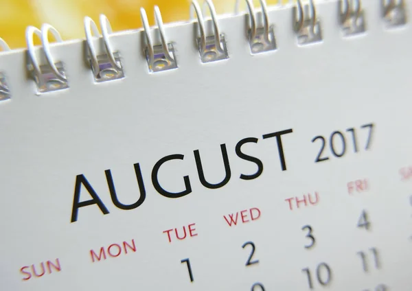 Календар закриття серпня 2017 року — стокове фото