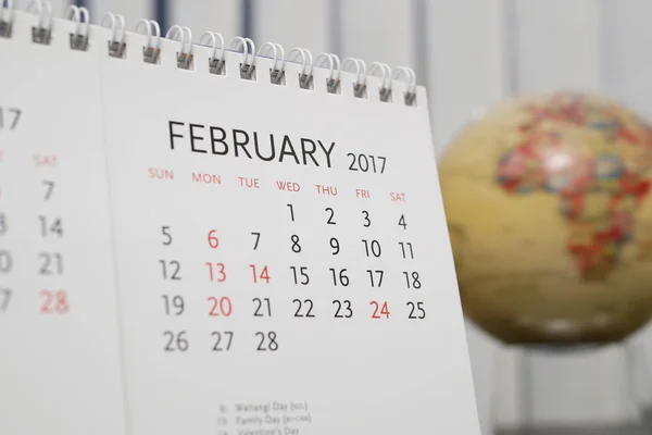 Fechar calendário de fevereiro 2017 — Fotografia de Stock