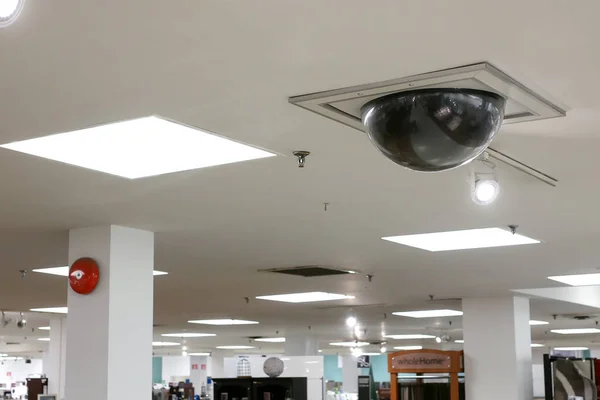 Dome security camera on top of ceiling — Stock Photo, Image