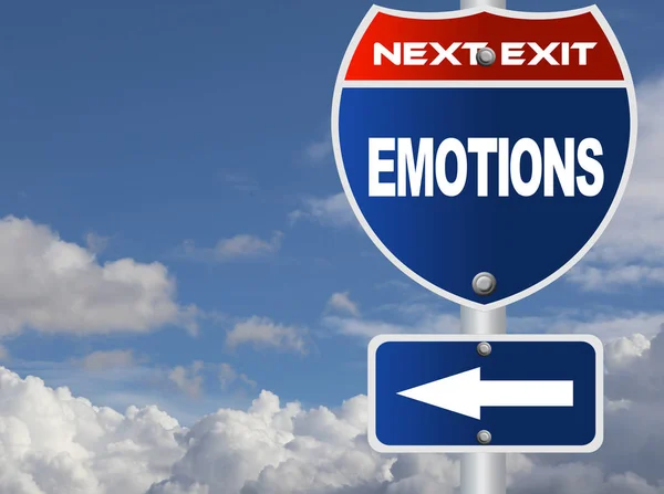 Emotions road sign with nature background — Stock Photo, Image