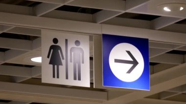 Erkek ve kadın tuvalet logosunun hareket