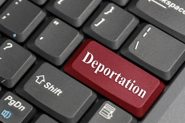 Deportatie toets op toetsenbord — Stockfoto