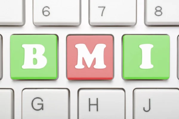 BMI-toets op keyboard — Stockfoto