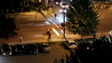 Kanada günü minyatür etkisi ile gece kutluyor sonra trafik akışı hareket