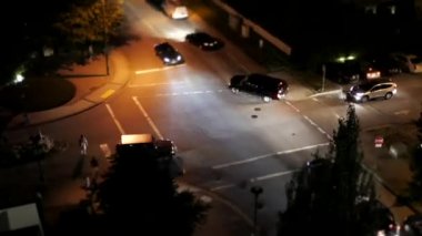 Hareket dört yol kavşak trafik akışı Kanada gün minyatür etkisi ile gece kutluyor sonra trafik