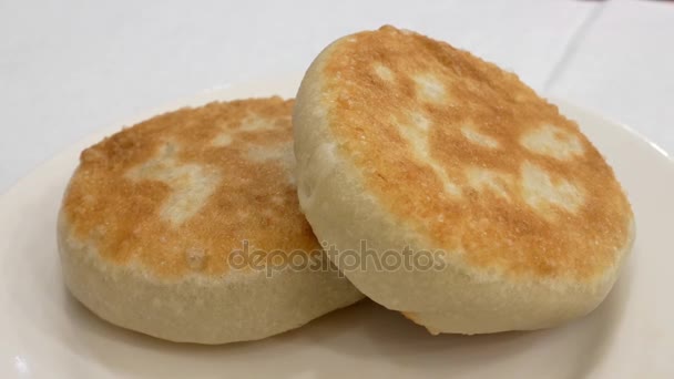 Movimiento Pastelería Carne Caliente Plato Dentro Del Restaurante Chino — Vídeos de Stock