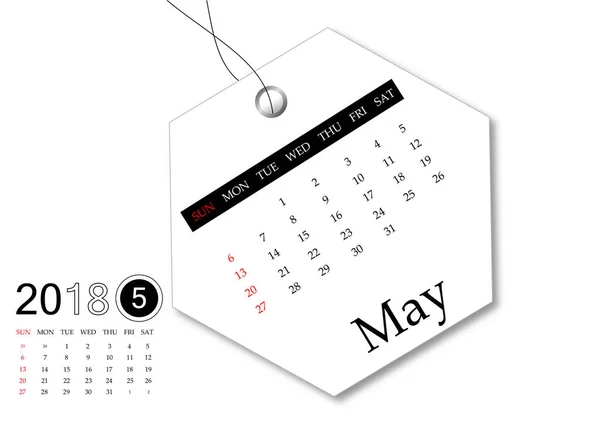 Mai 2018 - Série de calendrier pour la conception de tag — Photo