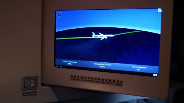 2018 動きカナダ航空機中画面にフライト情報 — ストック動画
