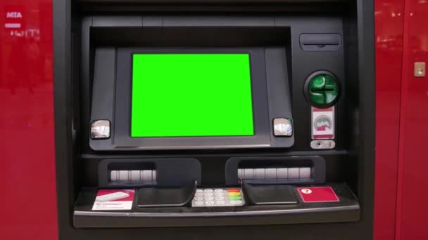 Mozgása Zöld Képernyő Atm Belül Burnaby Bevásárlóközpont Felbontású — Stock videók