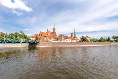 Wroclaw Polonya - 28 Haziran 2017: şehir panoraması, gezi