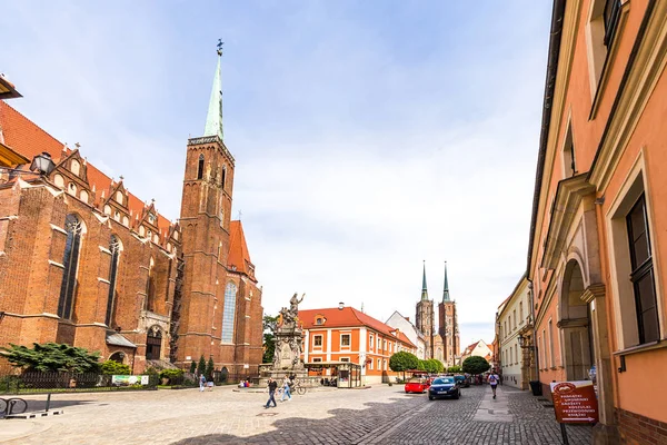 Wroclaw Polen - 28 juni 2017: panorama van de stad, attracties — Stockfoto