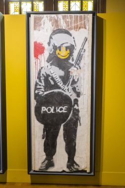 Amsterdam Nederland 23 Temmuz 2017: Moco Müzesi - Banksy Amsterdam Fuarı