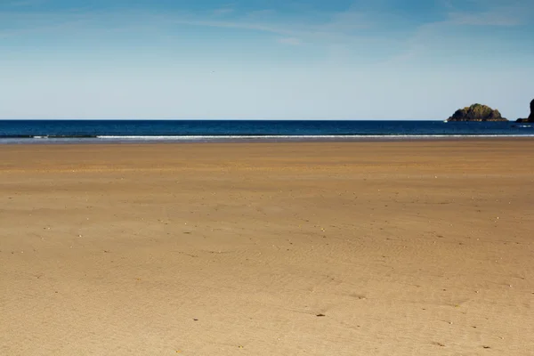 Widok na plaży w Polzeath w Kornwalii — Zdjęcie stockowe